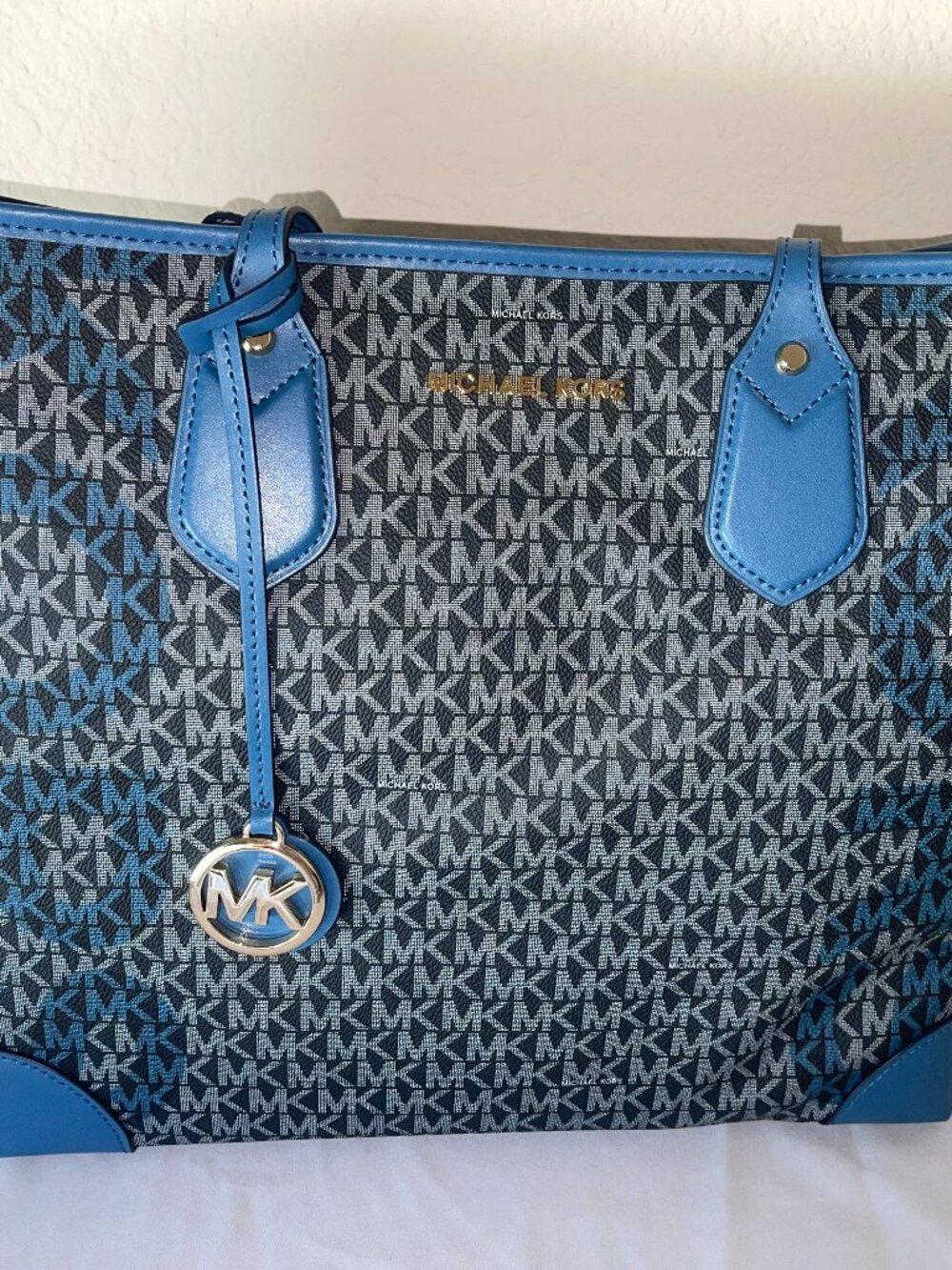 MICHAEL KORS EVA Signature Tote Handbag With Attached Tote